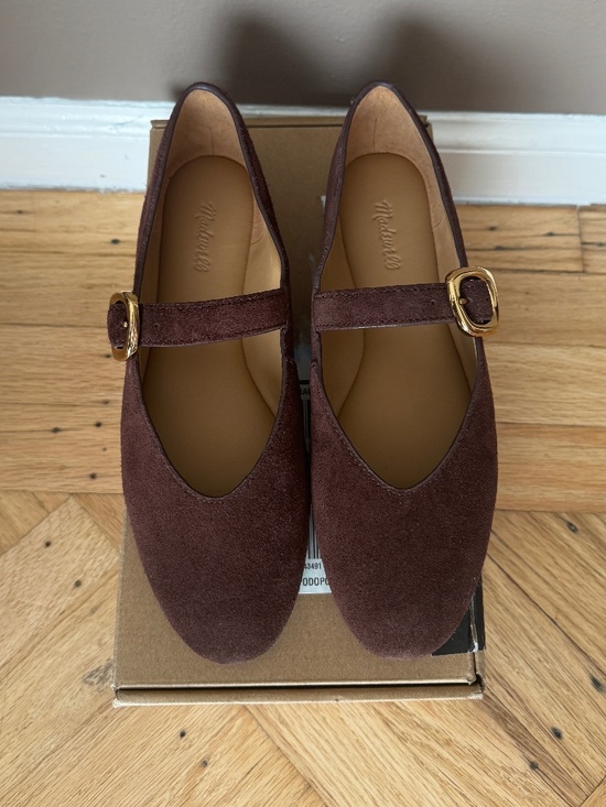Madewell Shoes - NWOT Madewell The Remy Mary Jane Flat in Leather Suede Gold Buckle